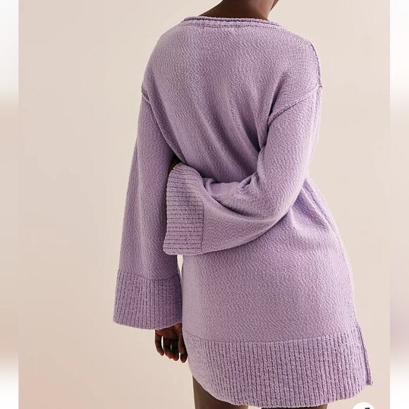 Free People FP Beach NEW Melanie Pastel Purple Oversized Slouchy Sweater Tunic S - Picture 13 of 16